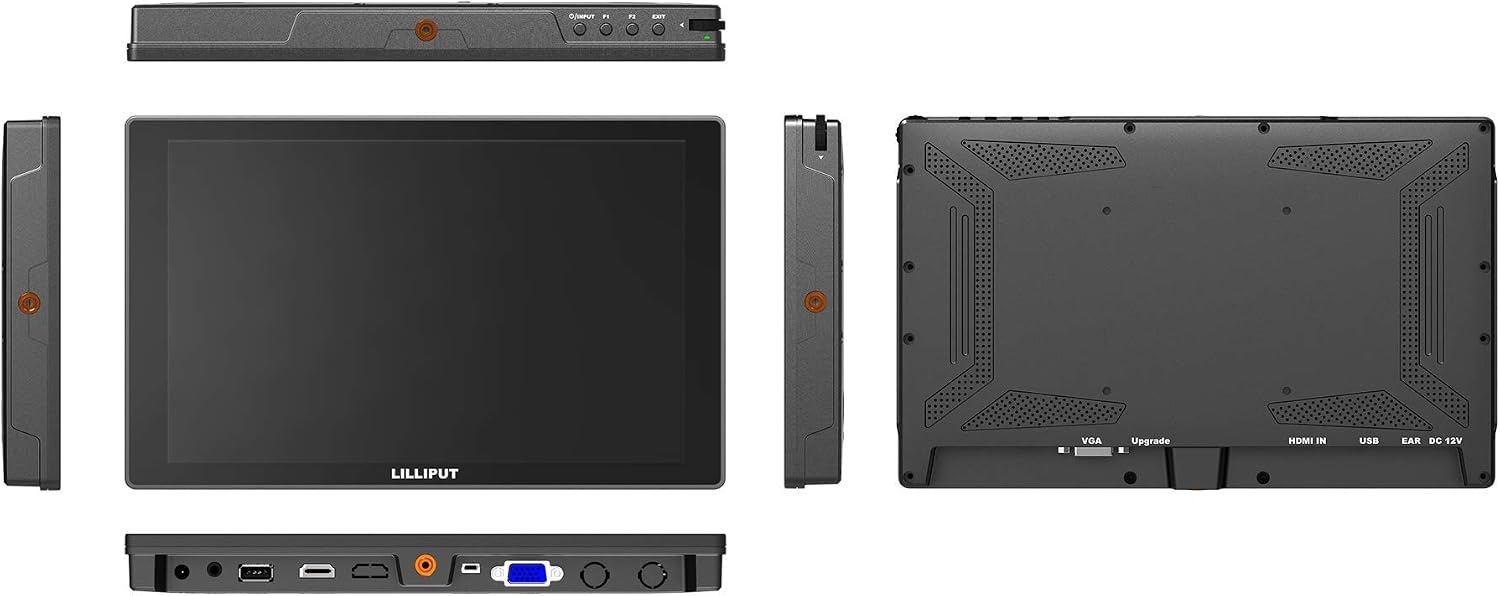 LILLIPUT 10.1' FA1016/C/T IPS FHD 1000:1 Capacitive Mutli-Touch HDMI/VGA Support 4K 30Hz Glass+Glass Technology with Free Desktop Stand USA Official Seller VIVITEQ (USA Service Directly)