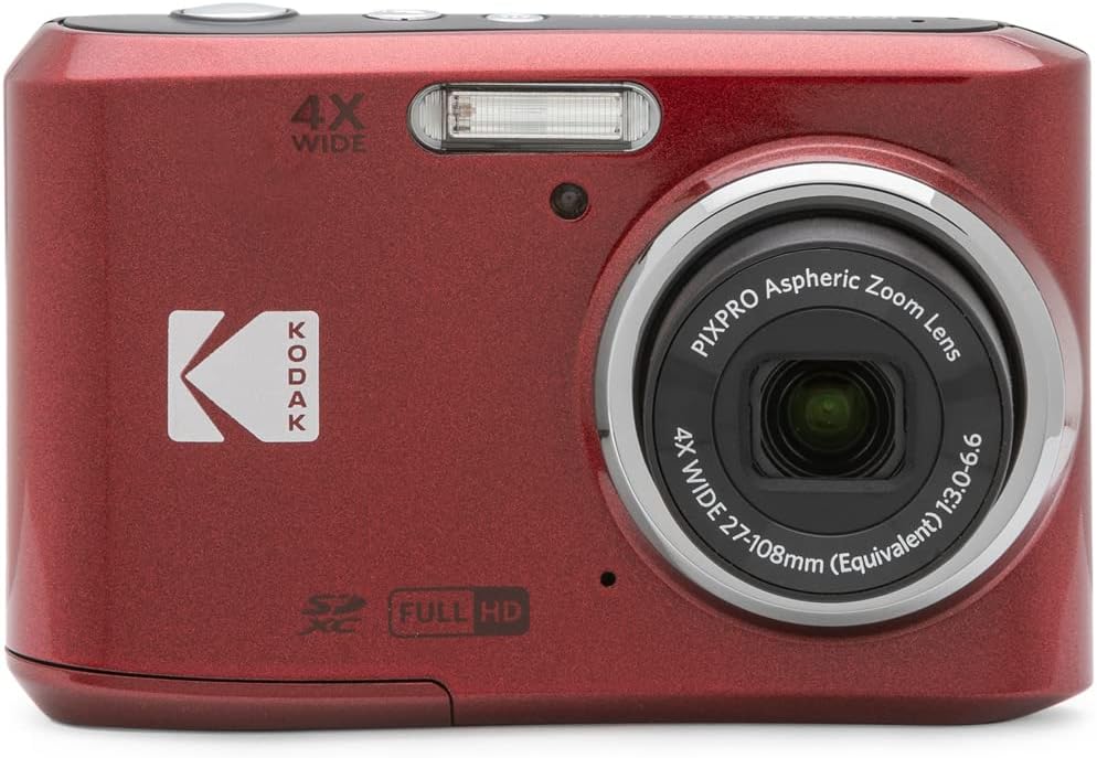 Kodak FZ45RD PIXPRO 16MP Digital Camera Red Bundle with Lexar 64GB High-Performance 800x UHS-I SDHC Memory Card Blue Series