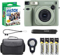 Fujifilm Instax Wide 400 Instant Film Camera Sage Green Bundle – Includes 20-Sheets Instax Wide Film and Protective Carrying Case