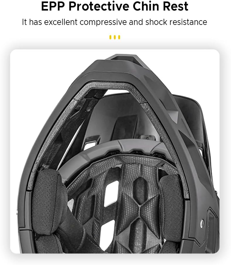 Lixada Adult Bike Helmet, Full Face Mountain Bike Helmet Lightweight Bicycle Helmet with Pads & Visor, Comfort Cycling Helmet Racing Downhill MTB Helmet for Men Women