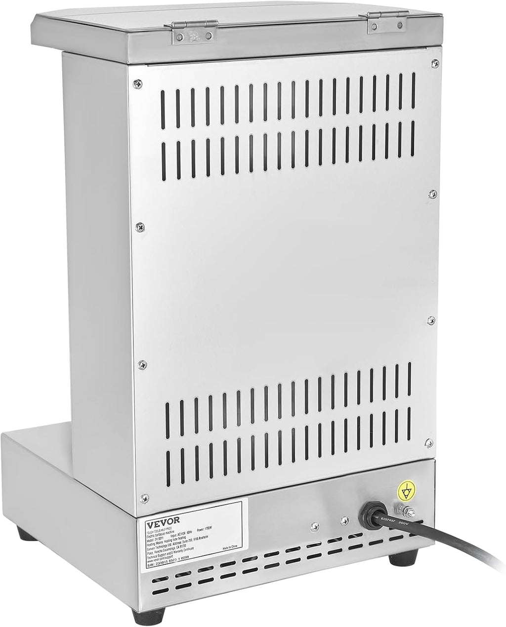 VEVOR Shawarma Grill Machine, 122°F-572°F, 13lbs Capacity, Chicken Shawarma Cooker Machine with 2 Burners, Stainless Steel, Electric Vertical Broiler Gyro Rotisserie Oven for Home and Commercial Use