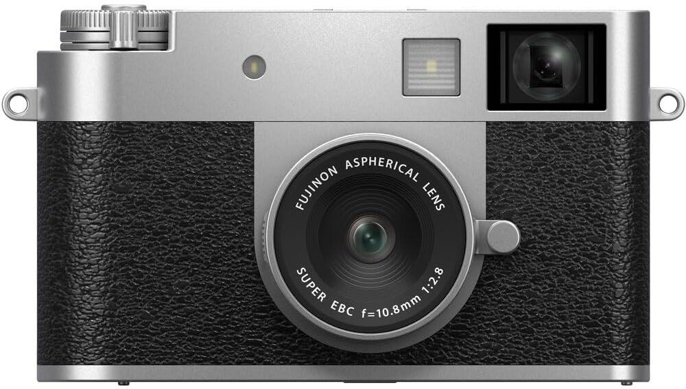 FUJIFILM X Half Premium Compact Digital Camera (Silver) Bundle with Carrying Case + 64GB Memory Card + Lens Cap Keeper + Memory Card Wallet + Hand Strap + More