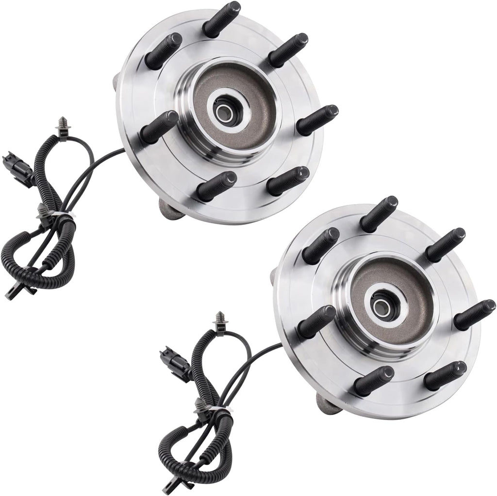 TRQ Front Left and Right Wheel Bearing and Hub Assembly Set 2 Piece Compatible with 2010-2012 Ford F-150 AWD with 7 Lug Wheels 2011-2014 F-150 4WD with 7 Lug Wheels