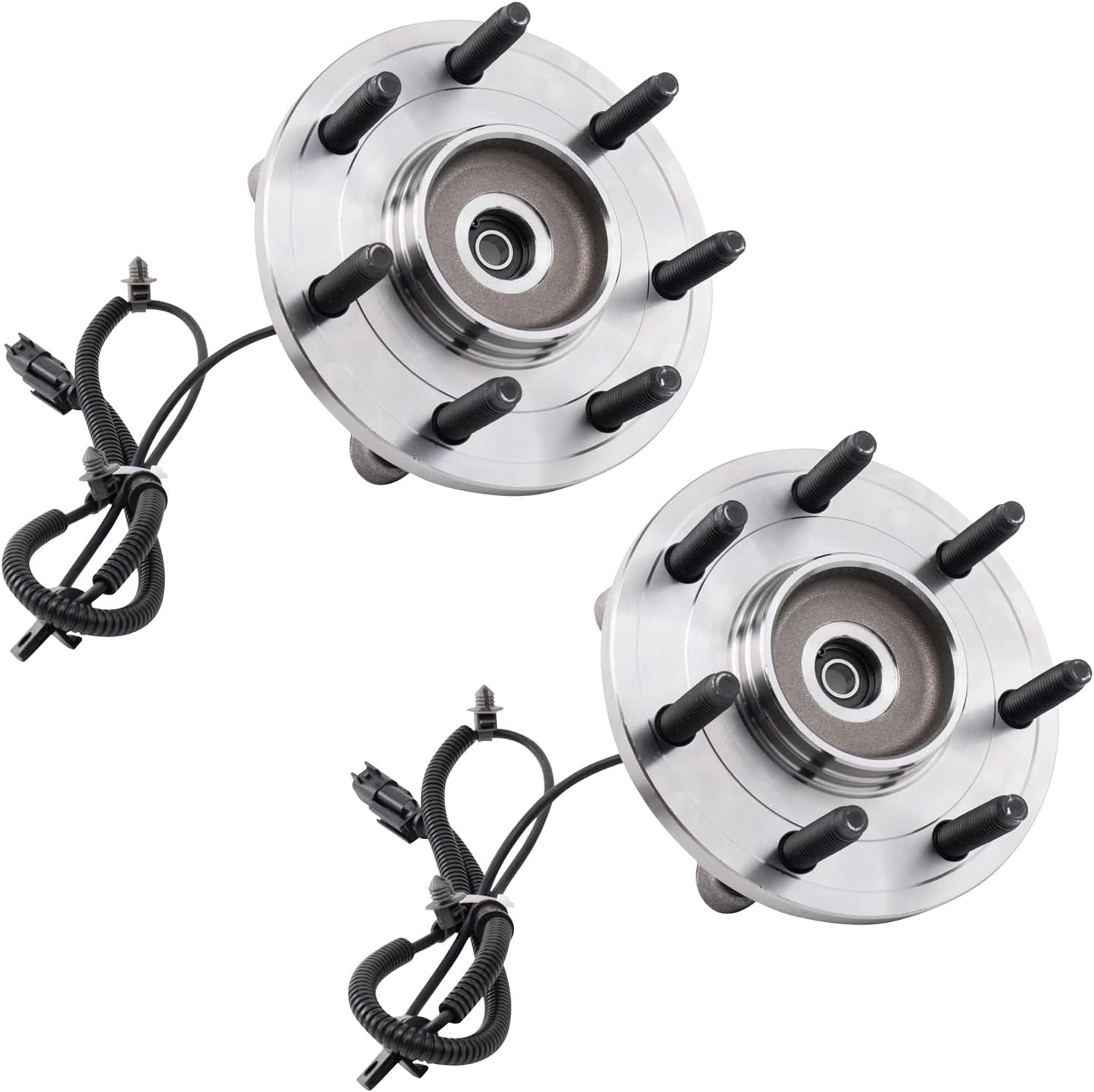 TRQ Front Left and Right Wheel Bearing and Hub Assembly Set 2 Piece Compatible with 2010-2012 Ford F-150 AWD with 7 Lug Wheels 2011-2014 F-150 4WD with 7 Lug Wheels