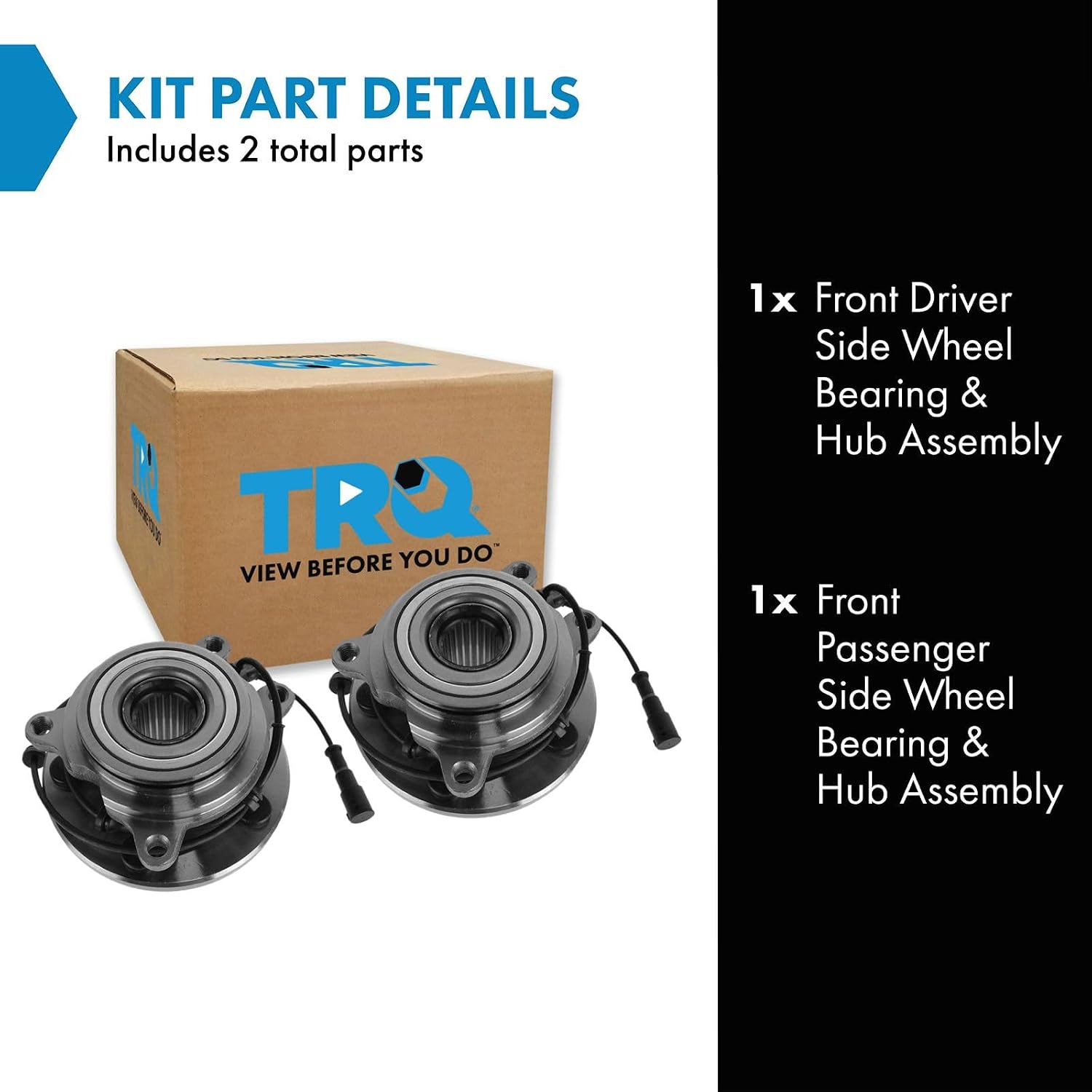 TRQ Front Left and Right Wheel Bearing and Hub Assembly Set 2 Piece Compatible with 1999-2000 Land Rover Discovery 2001 Discovery Series II LE 2001-2002 Discovery Series II SE 2003-2004 Discovery