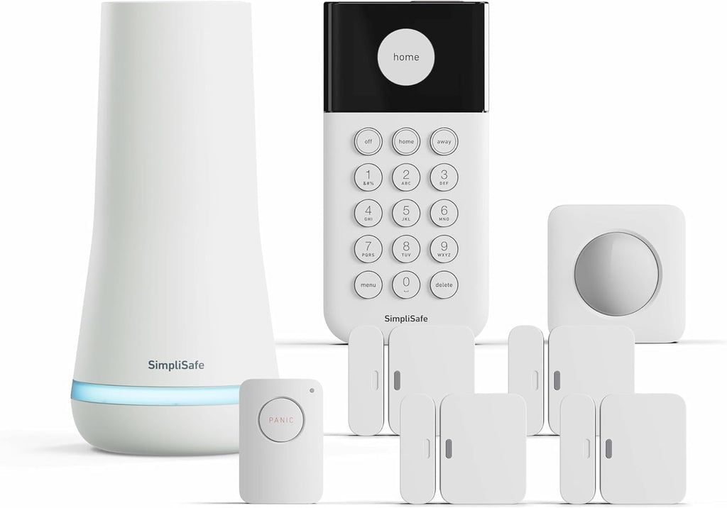 SimpliSafe 8 Piece Wireless Home Security System - Optional 24/7 Professional Monitoring - No Contract - Compatible with Alexa and Google Assistant , White