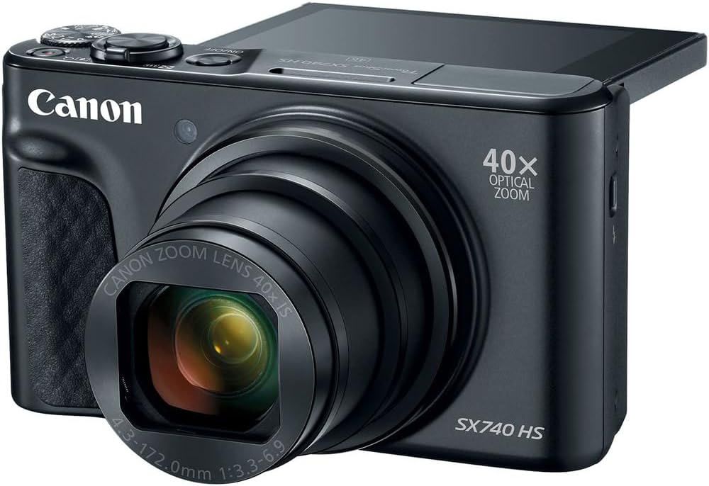 Canon PowerShot SX740 HS Digital Camera | 20.3MP CMOS Sensor, 40x Optical Zoom, 4K UHD Video, Wi-Fi & Bluetooth | Compact Point-and-Shoot Camera with Bag and 64GB Card
