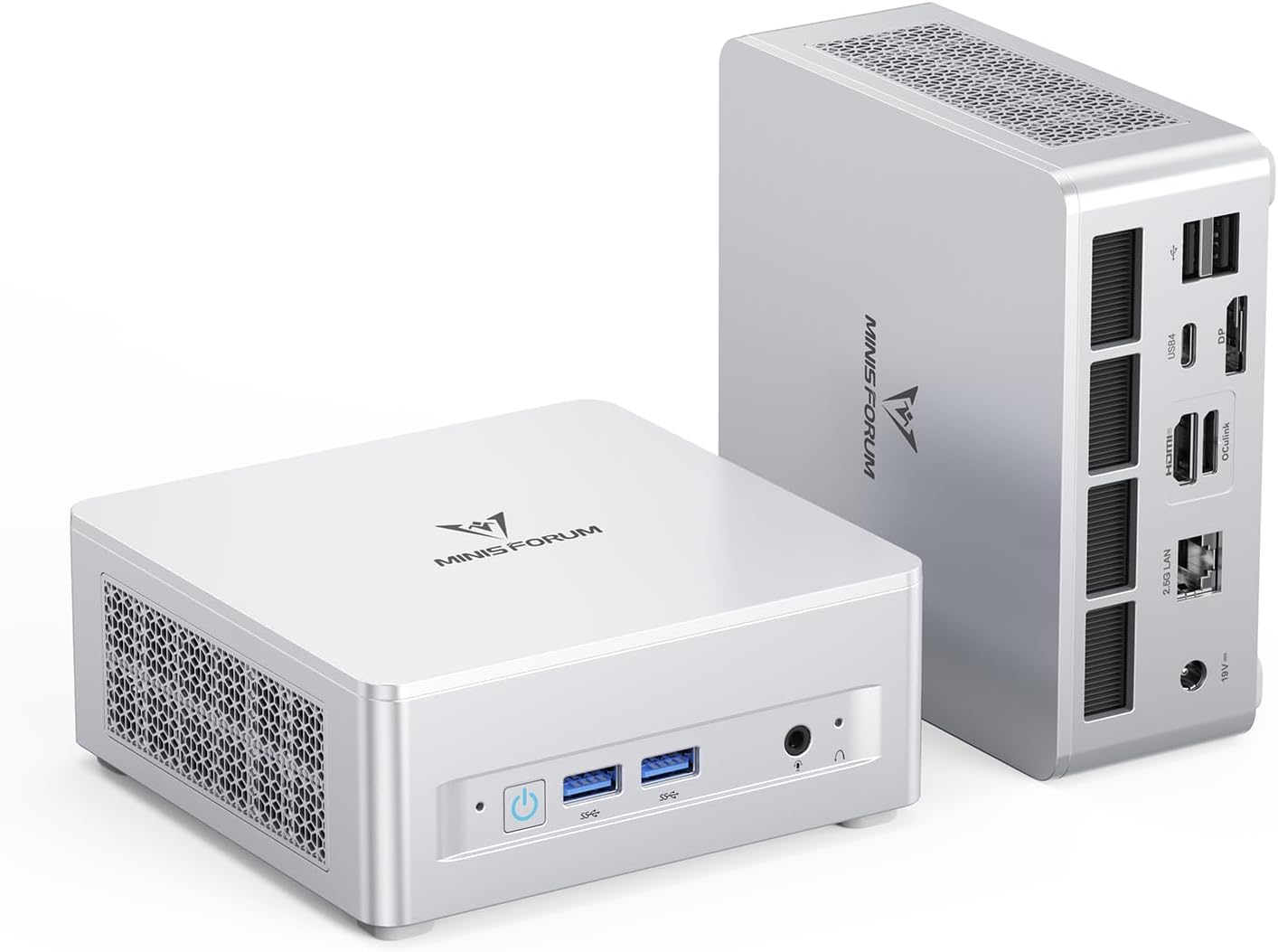 MINISFORUM UM880 Plus Mini PC AMD Ryzen 7 8845HS(8C/16T, up to 5.1GHz), 32GB DDR5 1TB PCIe4.0 SSD, HDMI+DP+USB4 Triple Outputs, OCuLink Port, 2.5G LAN, 5x USB Port, Radeon 780M Graphics Micro Computer