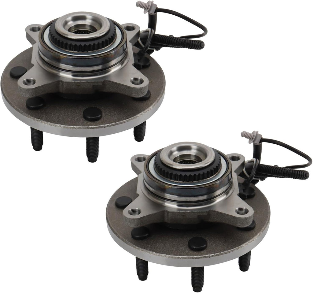TRQ 2 Piece Wheel Bearing & Hub Assembly Set Compatible with 2009-2010 Ford F-150