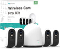 WUUK Security Cameras Wireless Outdoor, Indoor Home Surveillance System, 2K, No Monthly Fee, Motion Alert, Night Vision, 2.4/5 GHz WiFi, 32G Local Storage, Compatible with Alexa & Google, 4-Camera Kit