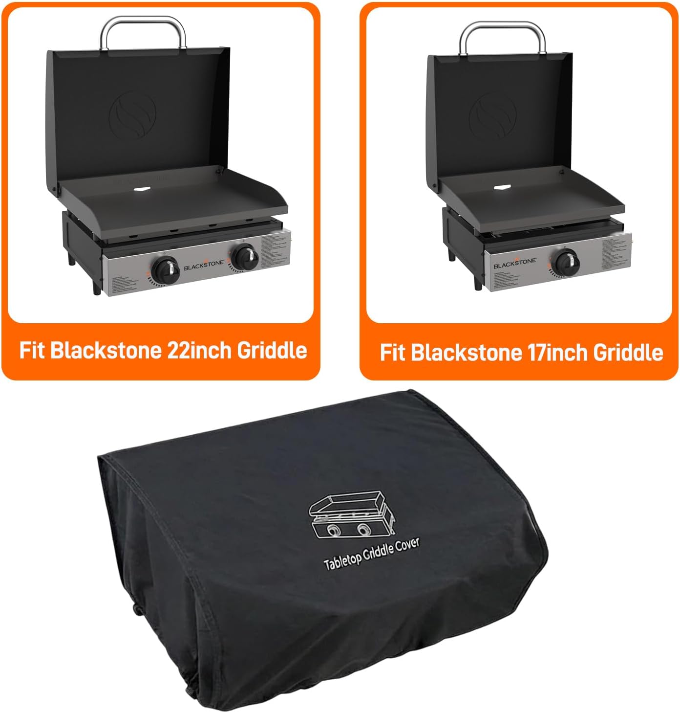 Grill Table for Blackstone 17/22 inch Griddle, Grill Cart with 22 inch Blackstone Griddle Cover, Griddle Stand with with Wheels, for Tailgating, Camping, RV