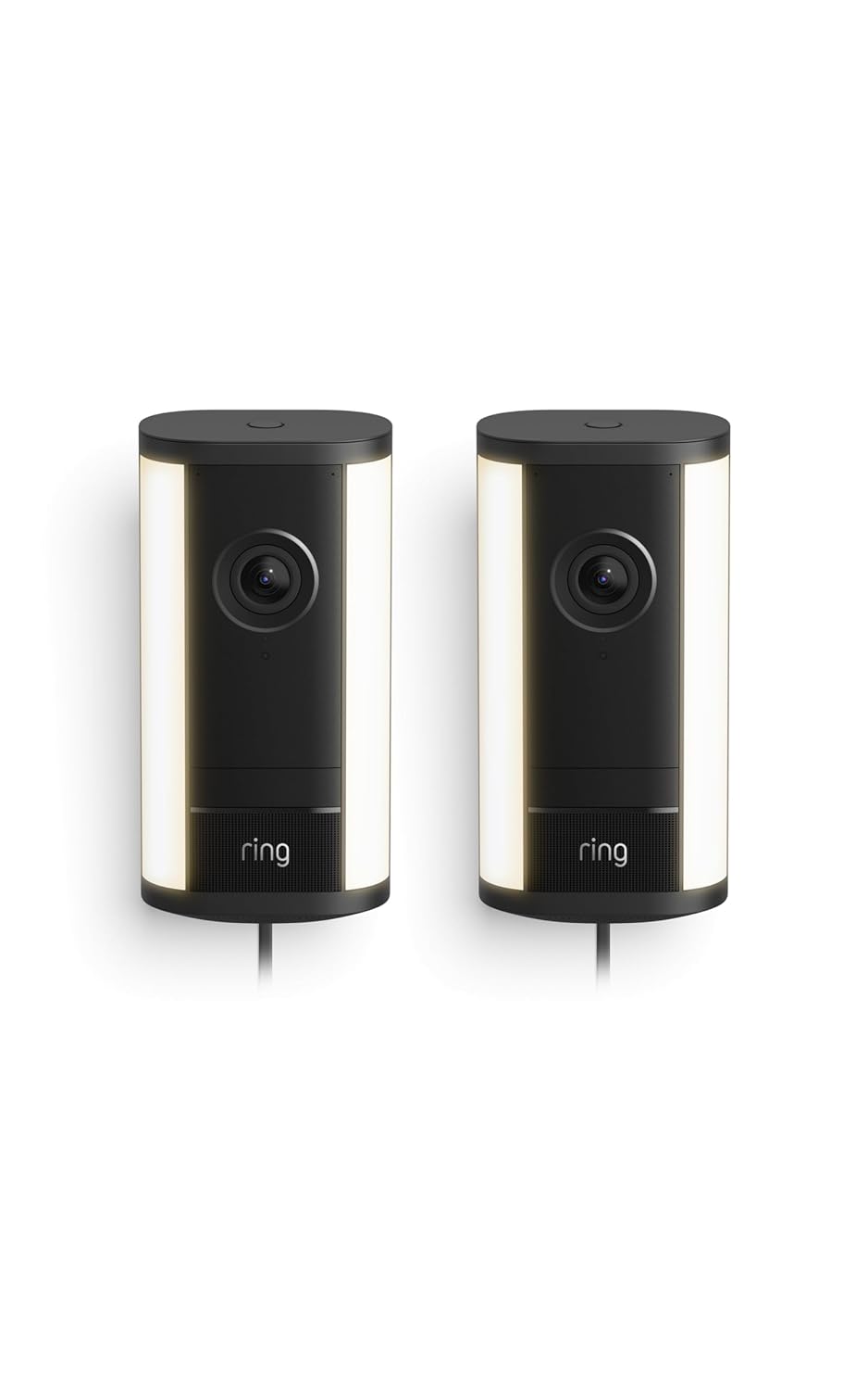 Ring Spotlight Cam Pro, Plug-in (newest model), Home or business security, Retinal 4K with wide-angle video, 10x Enhanced Zoom, and 600 Lumen Spotlights, 2-pack, Black