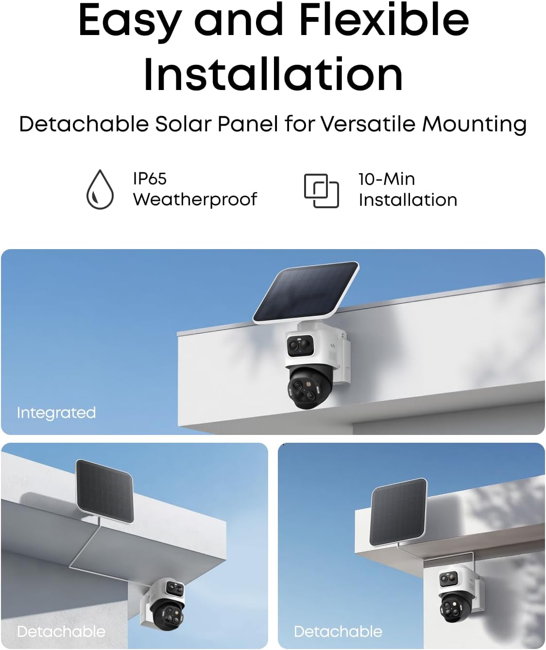 eufy Security eufyCam S4 2-Cam Kit,4K Solar Camera Wireless Outdoor, 3-Lens Bullet-PTZ Cam, 360°View Cross-Cam Track, Al Recognition, 8X 2oom, Color Night Vision, 0 Monthly Fee, Expandable up to 16TB