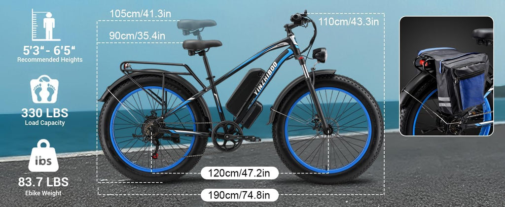 Electric Bike for Adults, 2000W Peak Motor E Bikes, 26' Fat Tire Electric Mountain Bike, 32 MPH Electric Bicycle, 48V 17.5Ah (840Wh) Removable Battery, UL2849 Certified