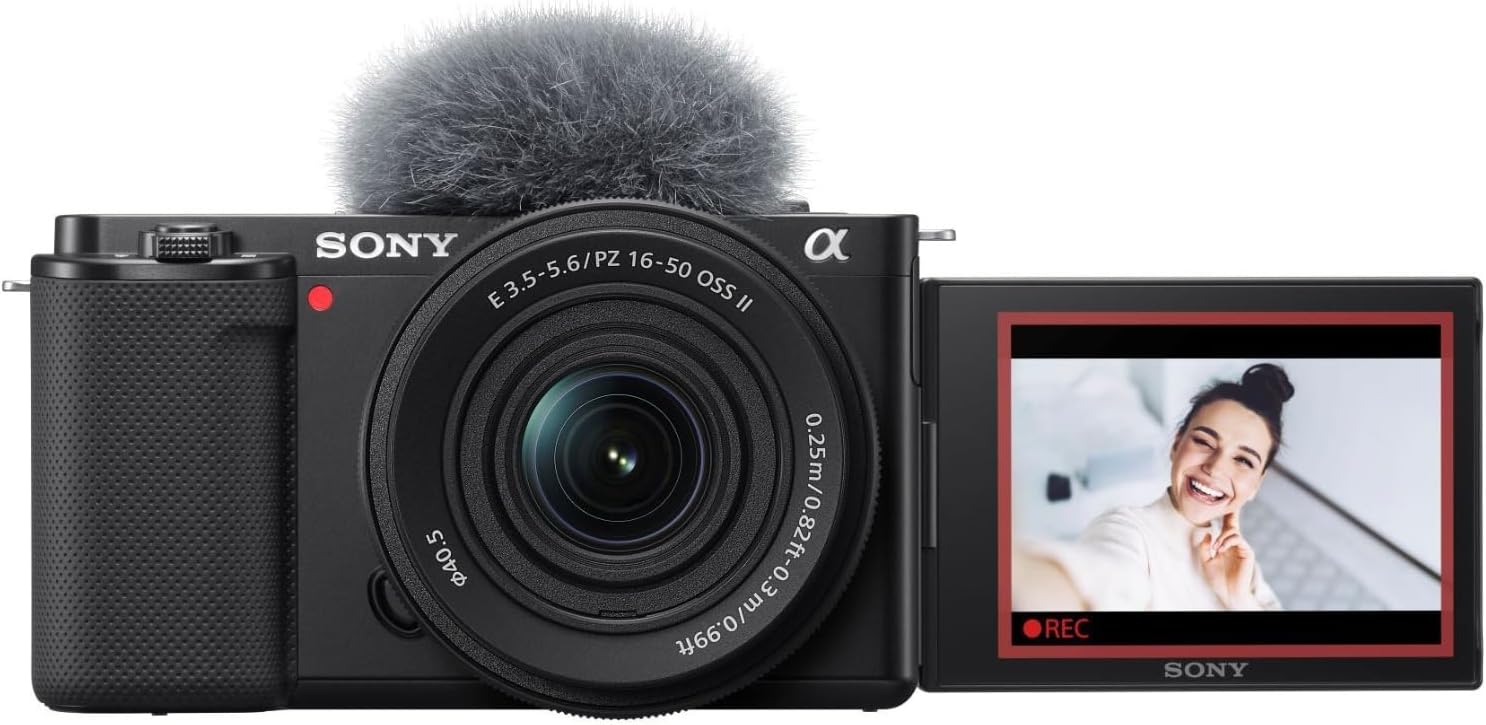 Sony Alpha ZV-E10 - APS-C Interchangeable Lens Mirrorless Vlog Camera Kit - Black, ZVE10KB
