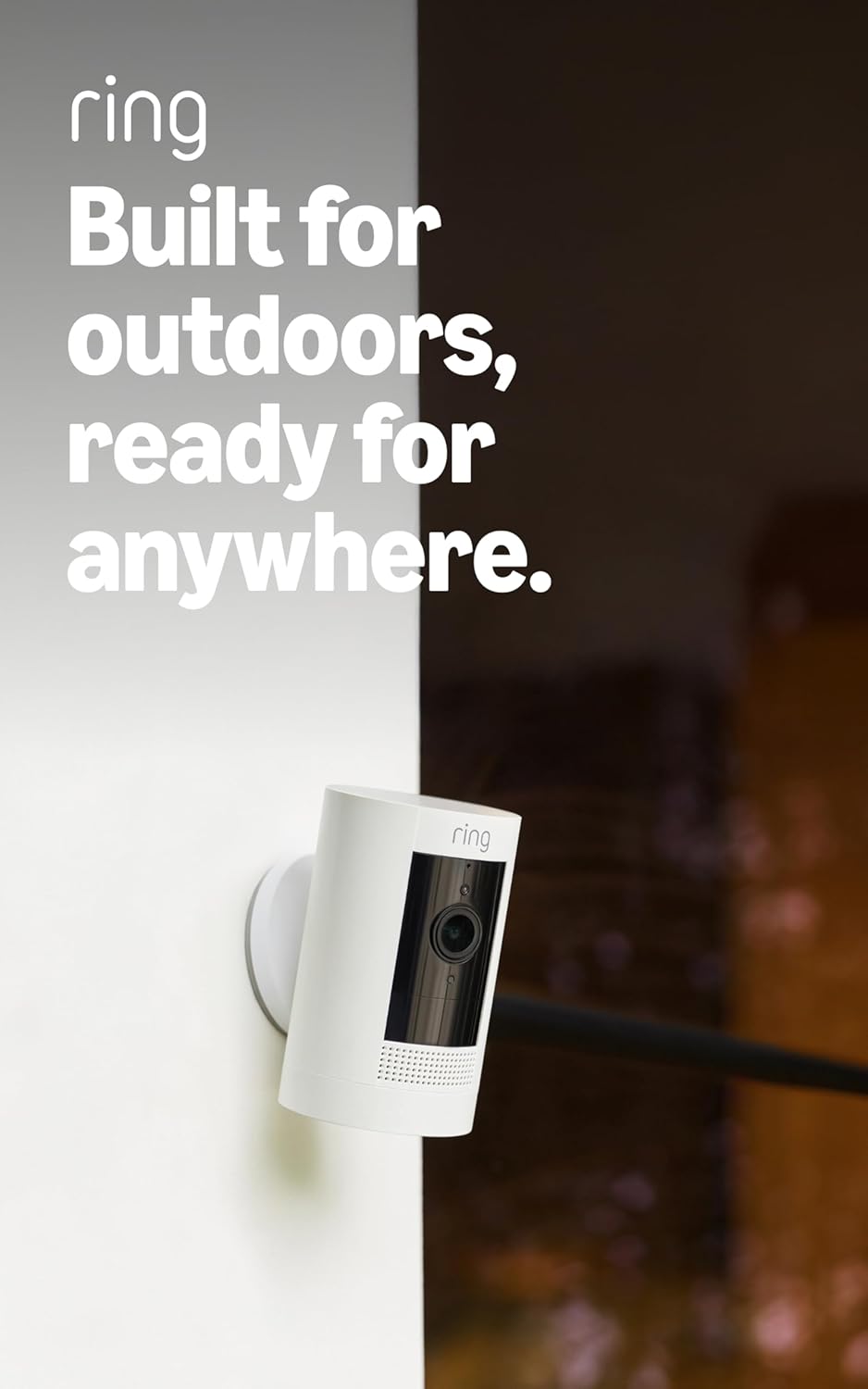 Ring Outdoor Cam (Stick Up Cam), Weather-resistant home or business security camera, outdoor ready, Live View, Color Night Vision, Two-Way Talk, motion alerts, Works with Alexa, 4-pack, White