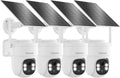 VIZIUUY Solar Security Cameras Wireless Outdoor 4 Pack, 3MP Security Cameras Wireless Outdoor, Pan Tilt 360°WiFi Camera with Color Night Vision/PIR Sensor/2-Way Audio/Alexa