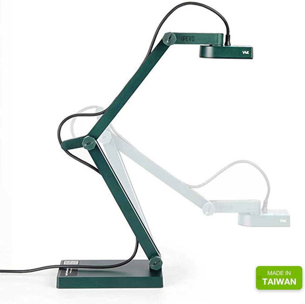 IPEVO V4K Ultra High Definition 8MP USB Document Camera — Mac OS, Windows, Chromebook Compatible for Live Demo, Web Conferencing, Distance Learning, Remote Teaching, Green