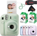 Fujifilm Instax Mini 12 Instant Camera Mint Green with Sandisk 32 GB USB Flash Drive + 40 Sheets Fujifilm Instax Mini Film and Sunshine Photo Microfiber Cleaning Cloth Bundle