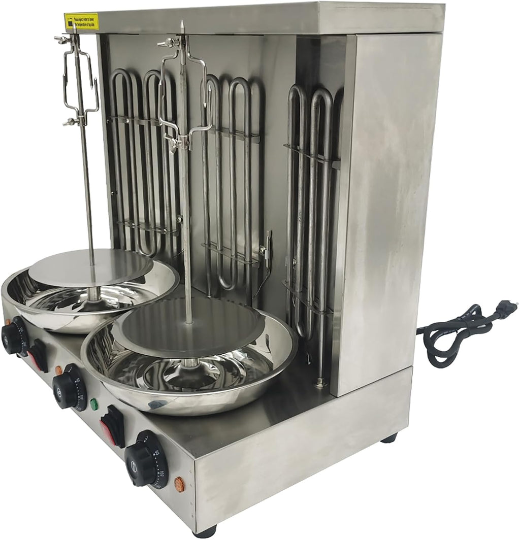 Electric Shawarma Grill Machine with 3 Burners Electric Turkish Barbecue Machine Vertical Rotating Broiler for Commercial and Home Use 110V 3600W