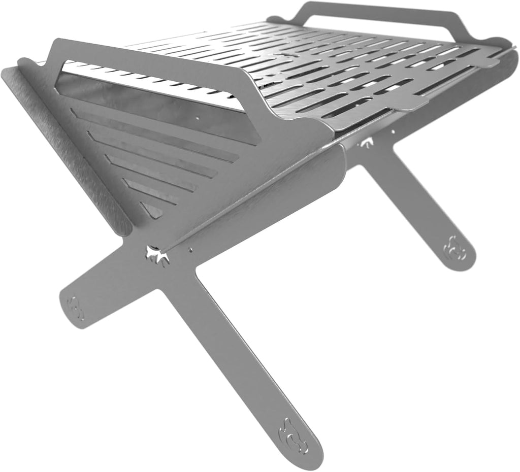 BBQ Grill Set | BBQ Grill with Stainless Steel Portable Instant Foldable Fire Set with Carrying Bag for Outdoor, Camping, Camp, Campfire (X-Grill)