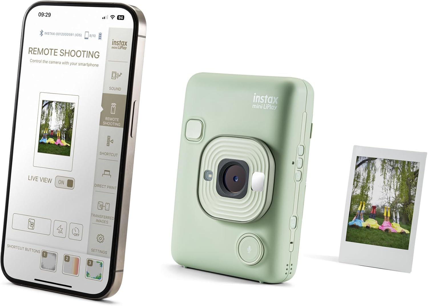 Fujifilm INSTAX Mini LIPLAY Hybrid Instant Camera - Matcha Green