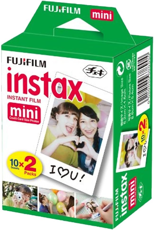 Fujifilm Instax Mini 12 Instant Film Camera Blossom Pink, Fujifilm Instax Mini Twin Pack Instant Film 20 Prints, Prtotective Case, Gift Bundle