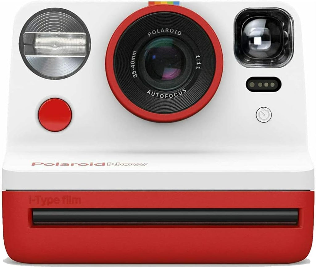 Polaroid Originals Now Viewfinder i-Type Instant Camera (Red) Bundle with Instant Film and Cleaning Cloth (3 Items)