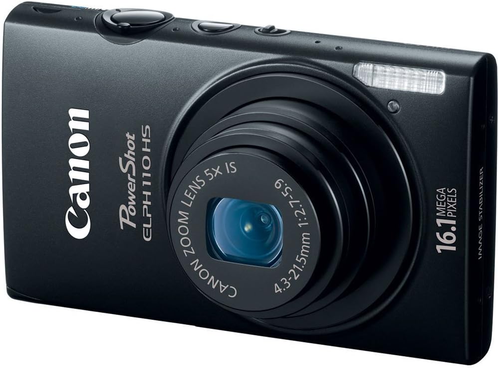 Canon PowerShot ELPH 110 HS 16.1 MP CMOS Digital Camera with 5x Optical Image Stabilized Zoom 24mm Wide-Angle Lens and 1080p Full HD Video Recording (Black) (OLD MODEL)
