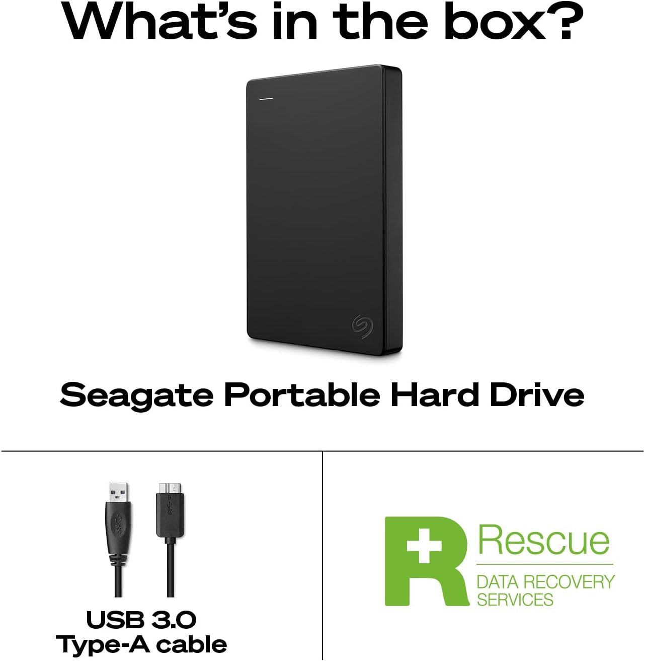 Seagate Portable 4TB External Hard Drive HDD – USB 3.0 for PC, Mac, Xbox, & PlayStation - 1-Year Rescue Service (SRD0NF1)