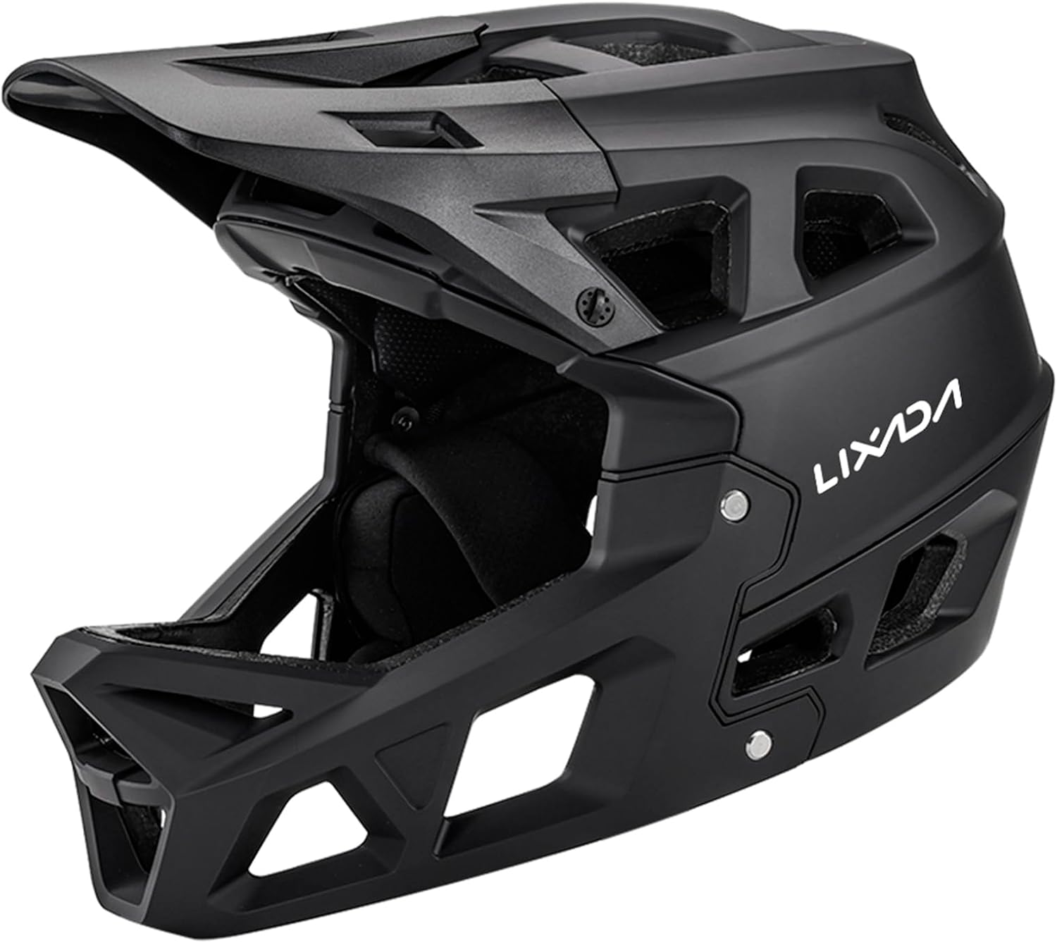 Lixada Adult Bike Helmet, Full Face Mountain Bike Helmet Lightweight Bicycle Helmet with Pads & Visor, Comfort Cycling Helmet Racing Downhill MTB Helmet for Men Women