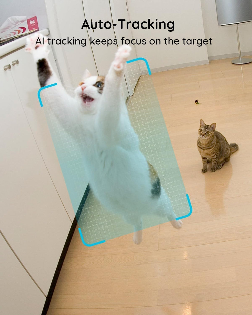 VIRTAVO Indoor Pet & Baby Camera, No Subscription Required, Dual-Lens 360° PTZ, Motion Tracking, 2-Way Audio, Night Vision, Cloud/SD Storage, Phone App, WiFi, 4-Pack, Power Adapter Included
