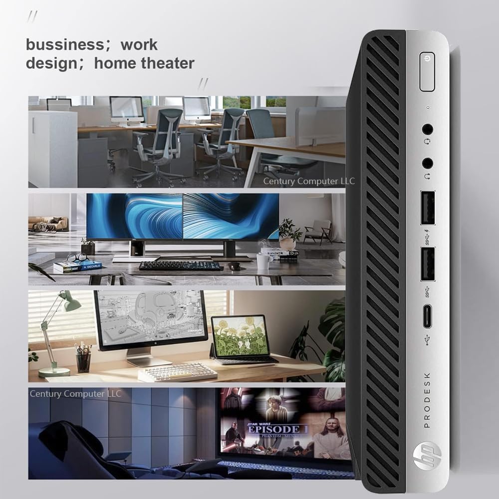 HP EliteDesk 800 G3 Mini Business Desktop Computer with 27' FHD Monitor Bundle PC Set and Earphones, Intel Core i7-6700, 16GB DDR4, 512GB SSD, DP, Keyboard & Mouse, WiFi, Windows 11 Pro (Renewed)