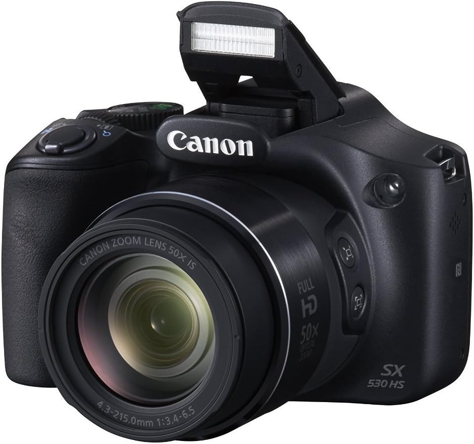 Canon PowerShot SX530 HS 16.0 MP CMOS Digital Camera with 50x Optical is Zoom (24-1200mm), Built-in WiFi, 3-Inch LCD and 1080P Full HD Video (Black) (Renewed)