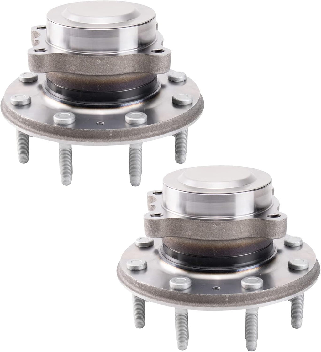 TRQ 2 Piece Front Wheel Bearing & Hub Assembly Set Compatible with 2020-2023 Chevrolet Silverado 3500 HD GMC Sierra 3500 HD
