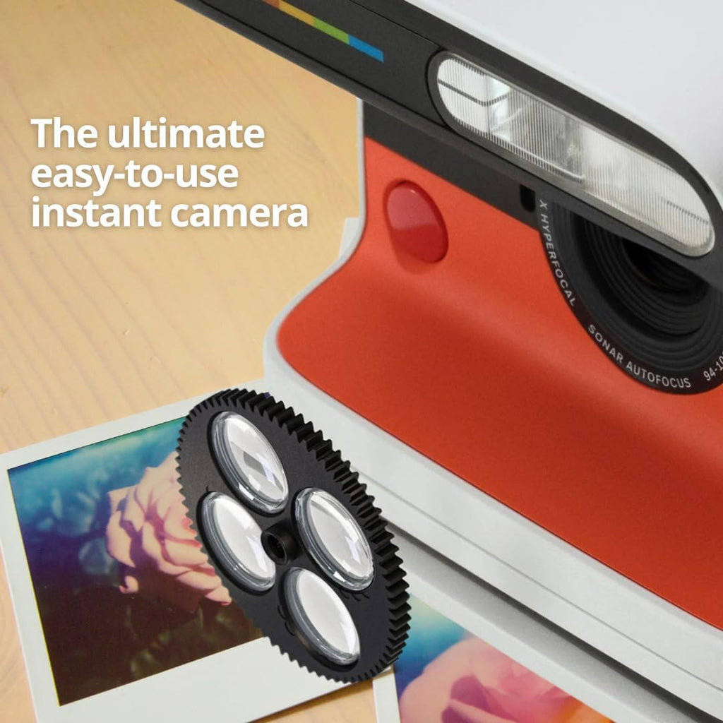 Polaroid Flip Instant Camera with Sonar Autofocus, Retro Instant Film Camera Bundle (Black) Includes B&W Film, Color Film, and Film Kit (4 Items) - Vintage Design, Easy-to-Use for Photography Lovers