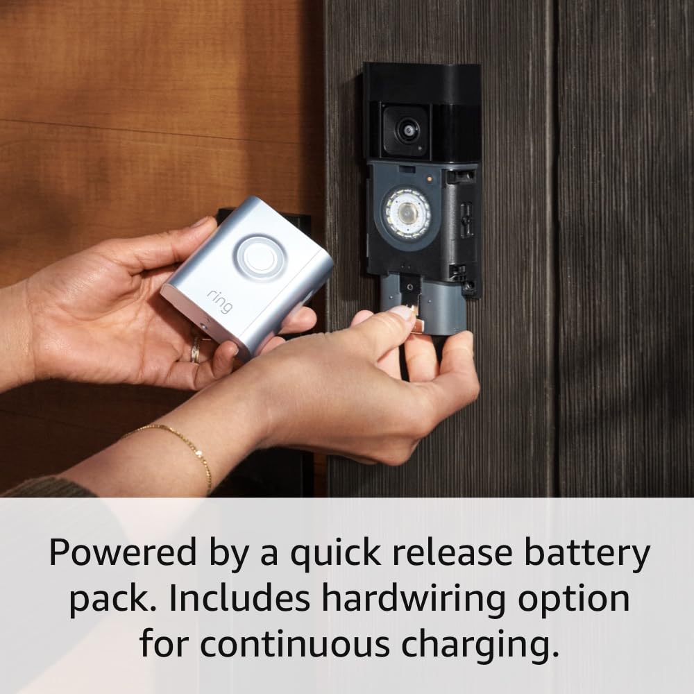 Ring Battery Doorbell Pro, Home or business security, Two-Way Talk with Audio+, 3D Motion Detection, and 1536p HD+ Head-to-Toe Video
