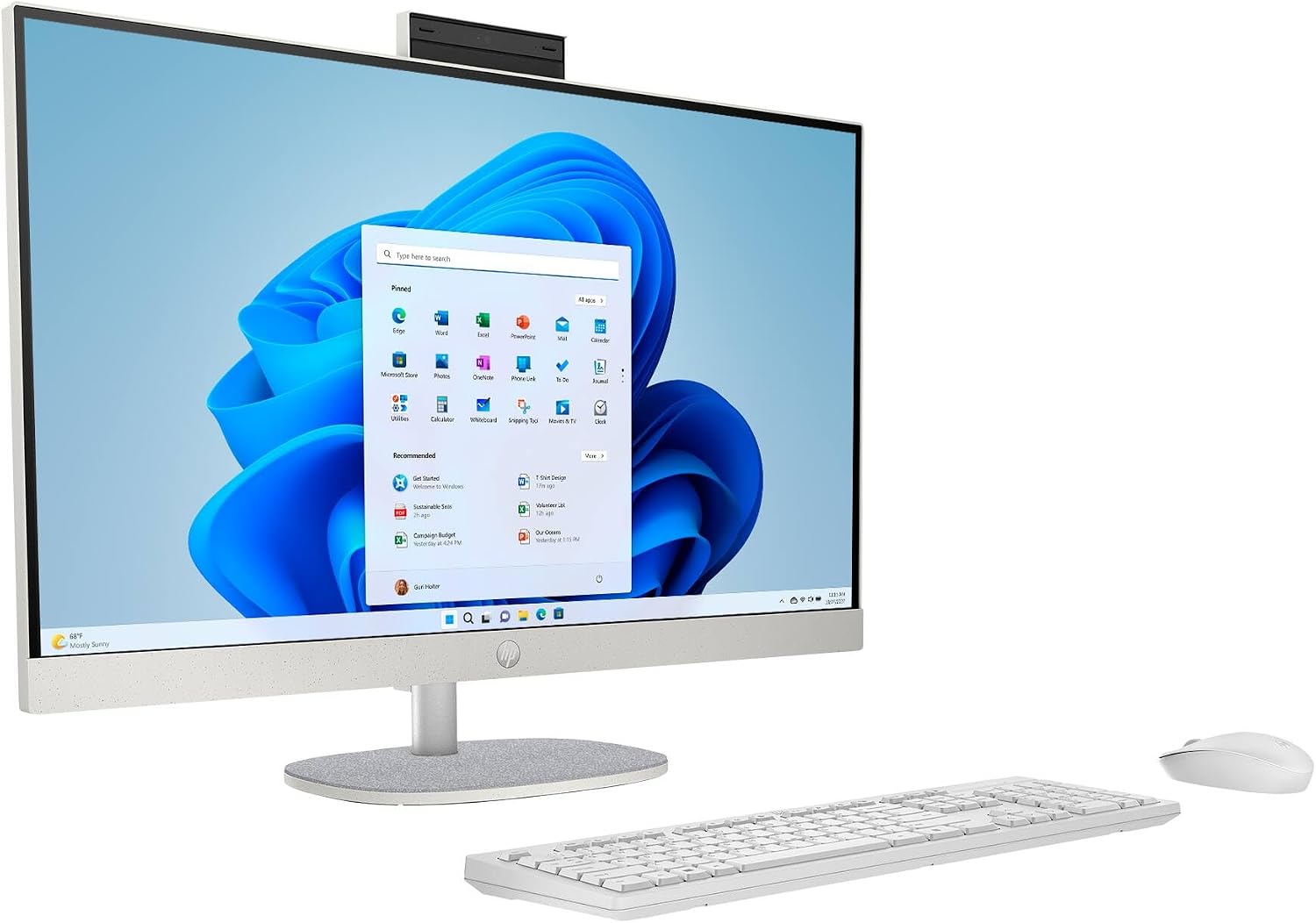 HP 27 All-in-One Desktop Computer, 27' FHD Touchscreen, Intel Ultra 7-155U(12-core), 64 GB DDR5, 4 TB SSD, Adjustable Angle, WiFi 6, Windows 11 Pro & Microsoft Office License, with Bonus Accessories