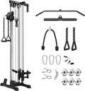 Mikolo Wall Mount Cable Station, Cable Crossover Machine with Dual Pulley System and 18 Adjustable Positions for Home Gym Fitness Equipment