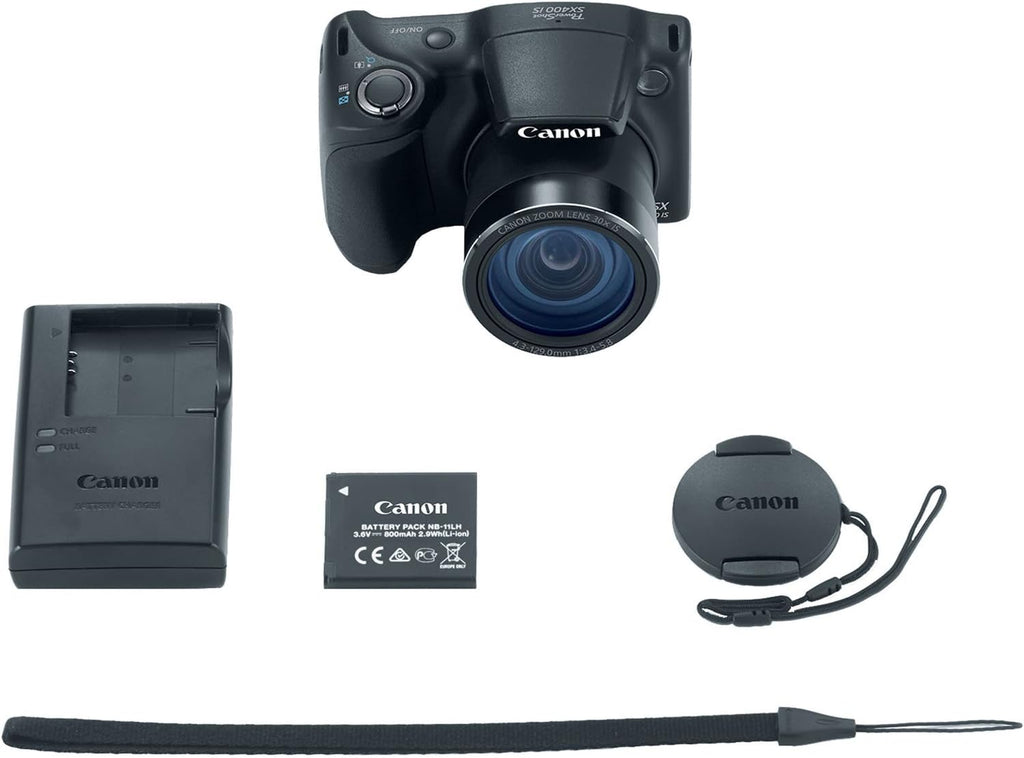 Canon PowerShot SX400 Digital Camera with 30x Optical Zoom Black (Renewed)