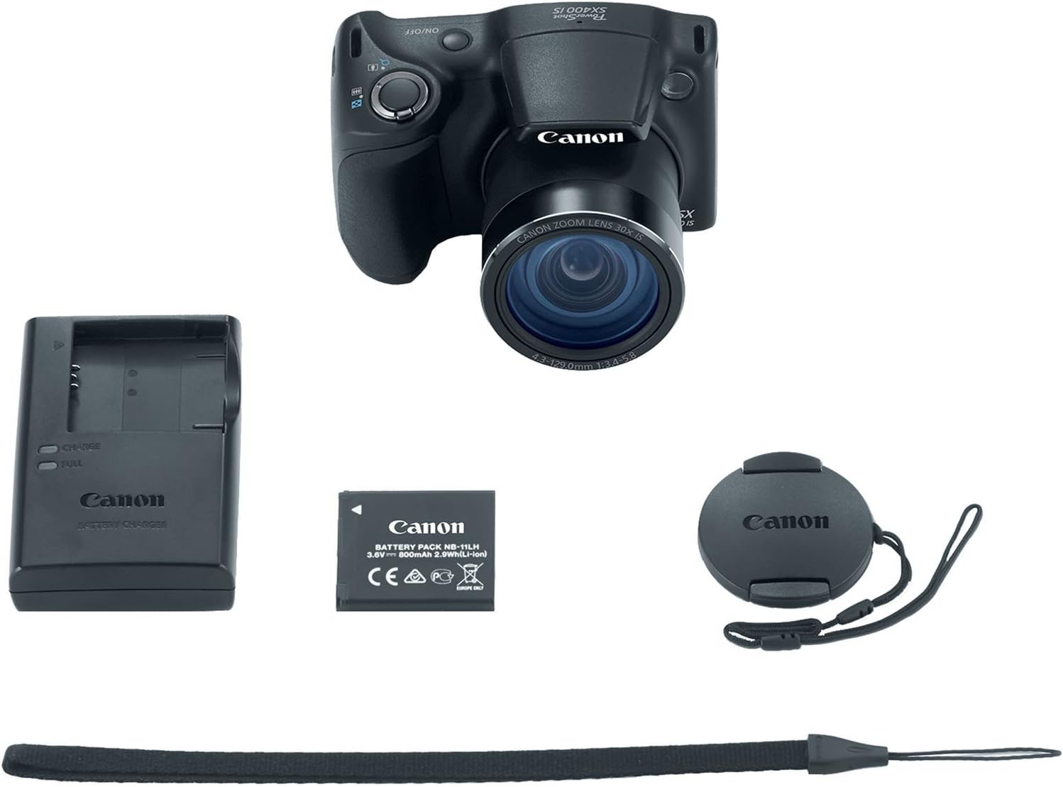 Canon PowerShot SX400 Digital Camera with 30x Optical Zoom Black (Renewed)