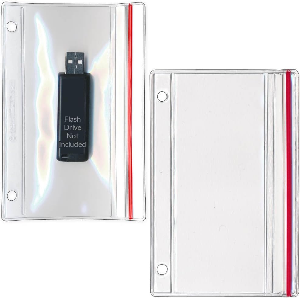 StoreSMART - Flash Drive Zipper Case for 3-Ring Binders - 100-Pack - Vinyl Plastic - R1831-FLASH100 - Made in USA