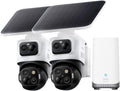 eufy Security eufyCam S4 2-Cam Kit,4K Solar Camera Wireless Outdoor, 3-Lens Bullet-PTZ Cam, 360°View Cross-Cam Track, Al Recognition, 8X 2oom, Color Night Vision, 0 Monthly Fee, Expandable up to 16TB