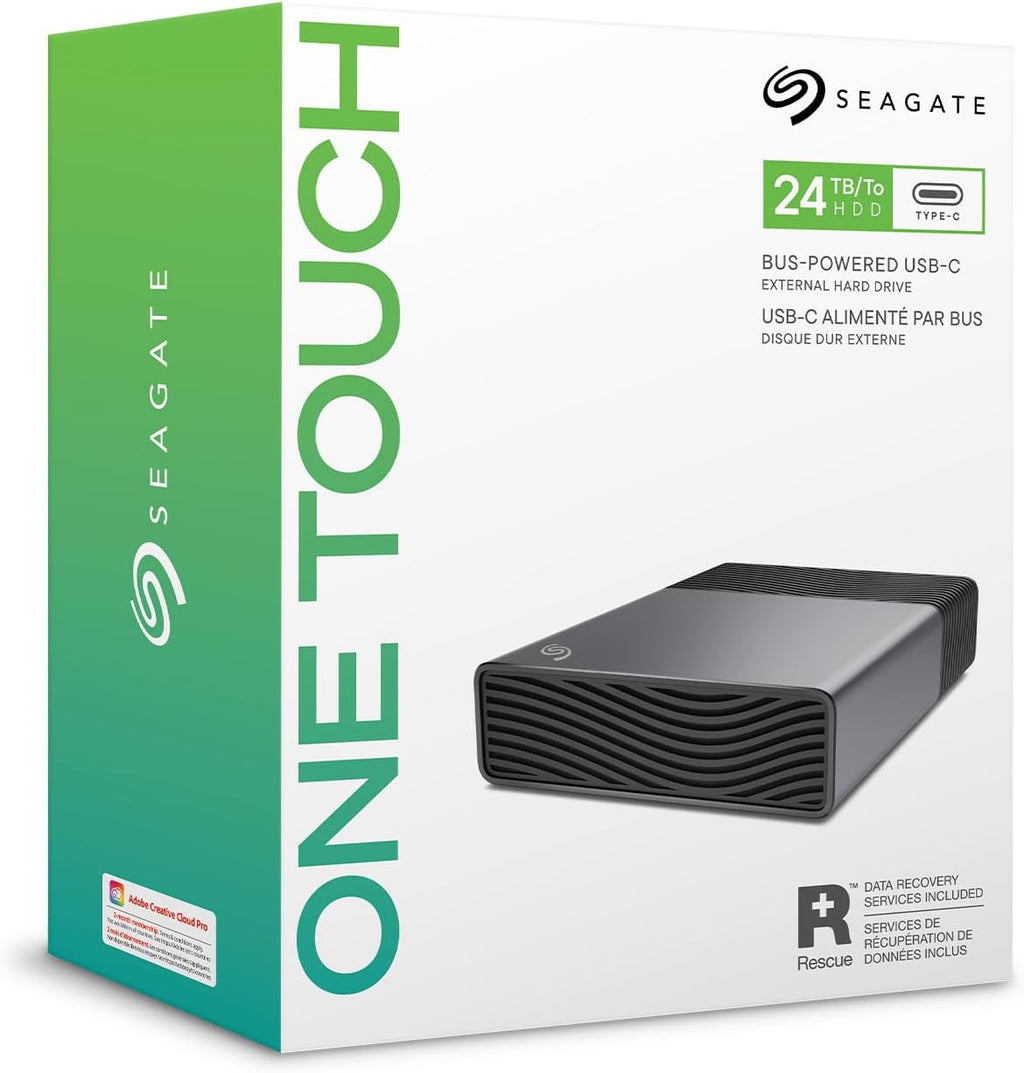 Seagate One Touch 8TB External Hard Drive Desktop HDD - USB-C Compatible with Most Windows and macOS, Rescue Recovery (STNB8000400)