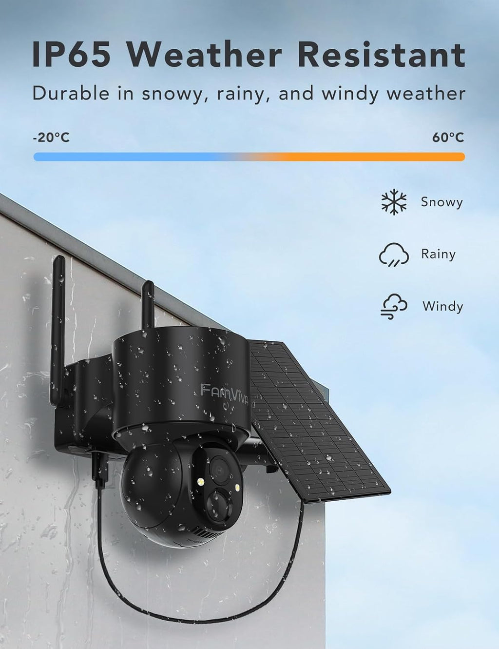 2K Solar Security Cameras Wireless Outdoor, 360°PTZ Battery Powered Cameras for Home Security, 2.4G WiFi Outdoor Camera with Color Night Vision, IP66 Waterproof, Motion Sensor Alarm, Black-4P