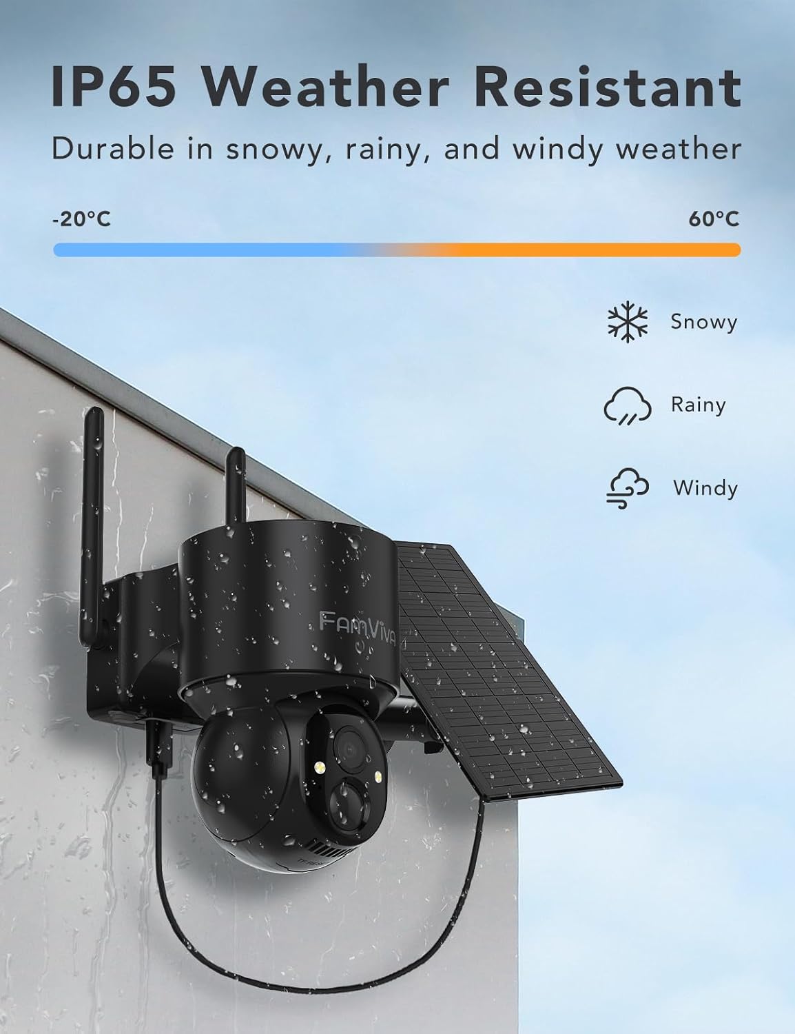 2K Solar Security Cameras Wireless Outdoor, 360°PTZ Battery Powered Cameras for Home Security, 2.4G WiFi Outdoor Camera with Color Night Vision, IP66 Waterproof, Motion Sensor Alarm, Black-4P