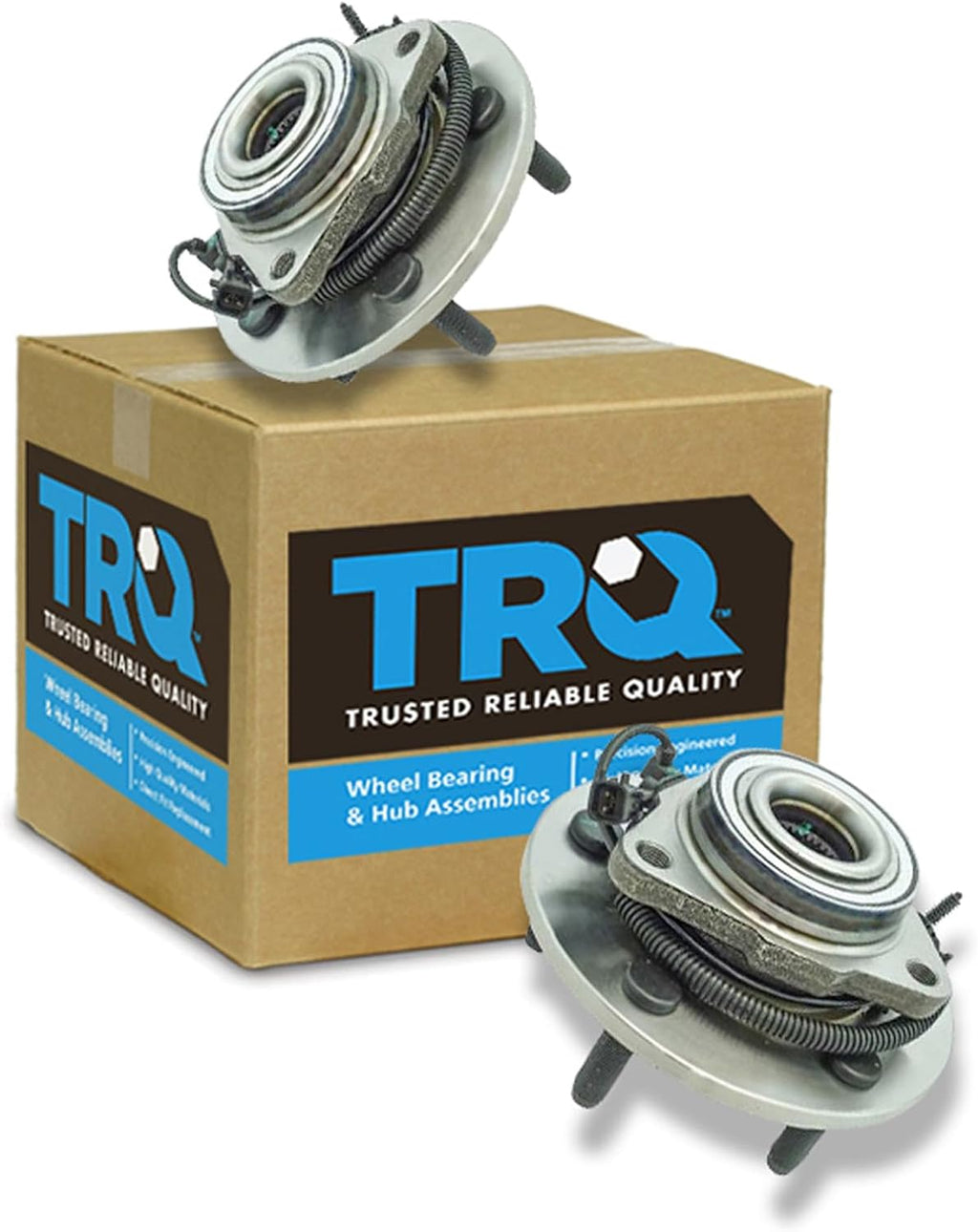 TRQ Front Left and Right Wheel Bearing and Hub Assembly 2 Piece Set Compatible with 2012-2018 Dodge Ram 1500 2019-2022 Ram 1500 Classic