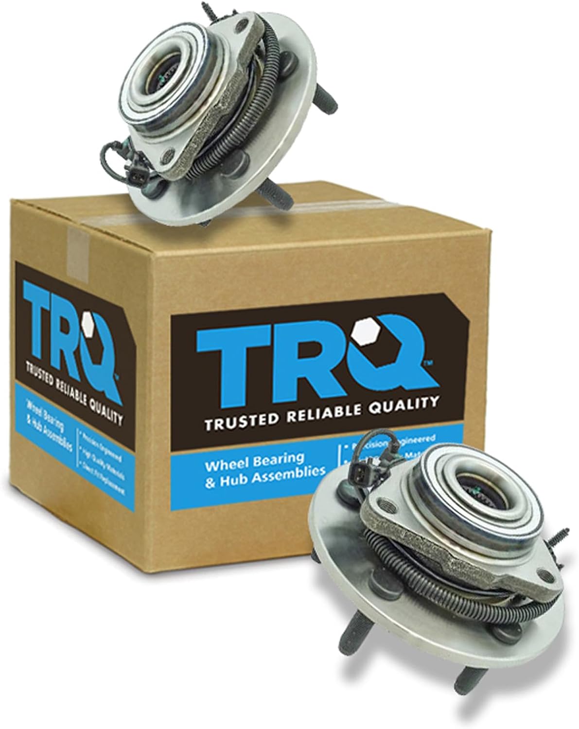 TRQ Front Left and Right Wheel Bearing and Hub Assembly 2 Piece Set Compatible with 2012-2018 Dodge Ram 1500 2019-2022 Ram 1500 Classic