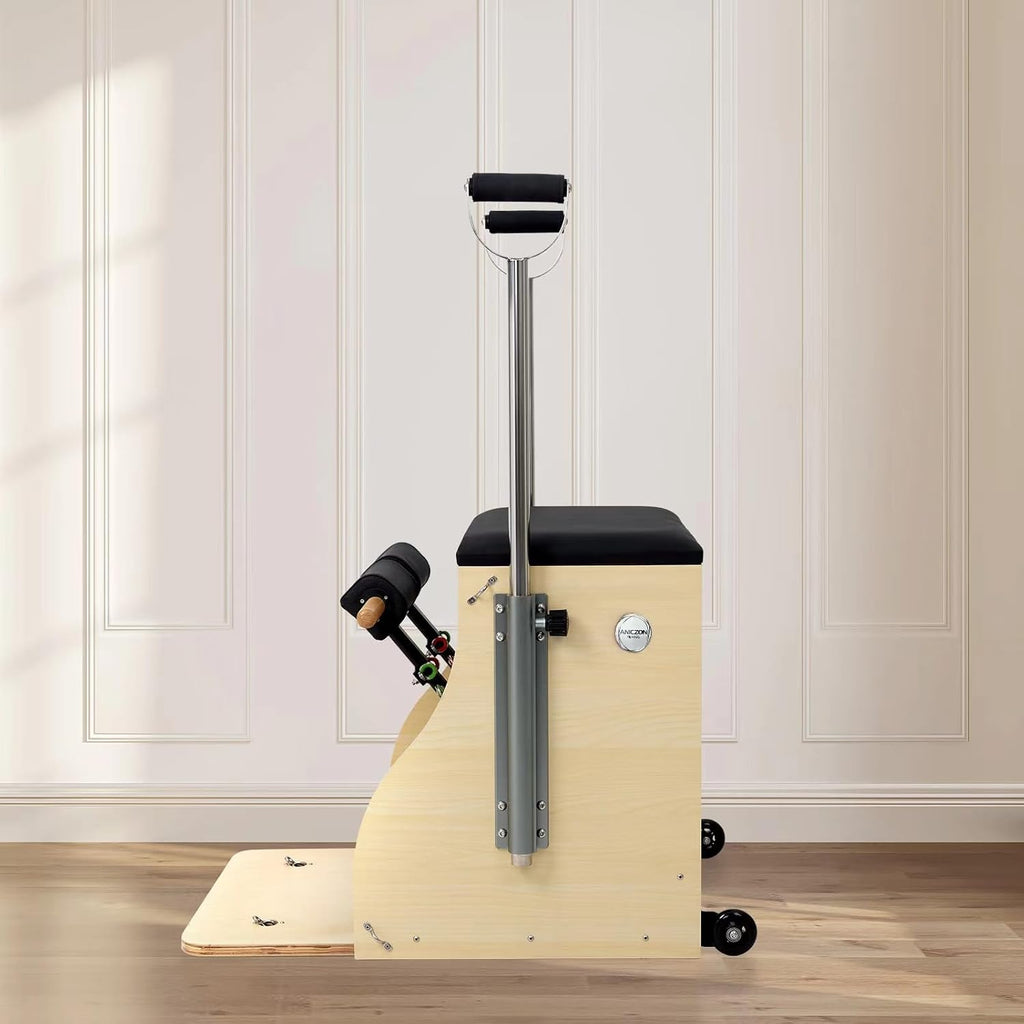 Pilates Chair, Split-Pedal Stability Combo Chair with Handles, Wunda Chair Pilates Machines for Home Use and Studio, 90% Assembled