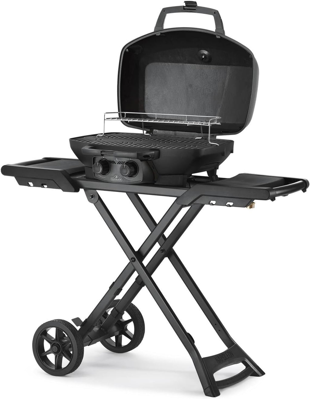 Napoleon PHANTOM TravelQ Portable PRO Propane Gas Grill - PRO285X-PHM - with Scissor Cart, Matte Black, Travel BBQ,